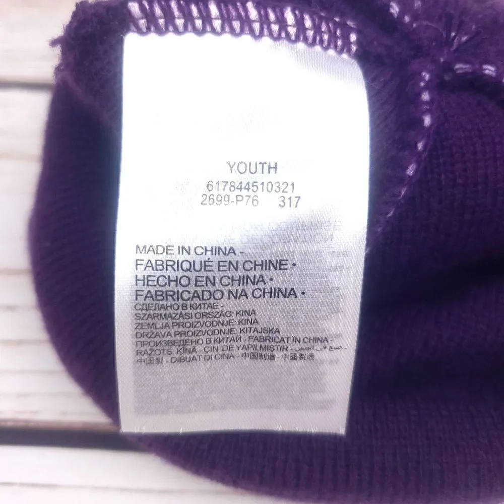 Nike Purple Beanie Hat with Pom Pom